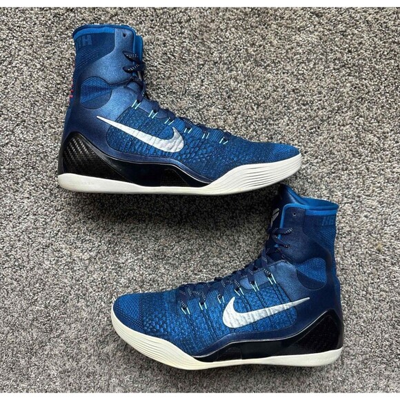 Nike Blue and White High-Top Athletic Shoes